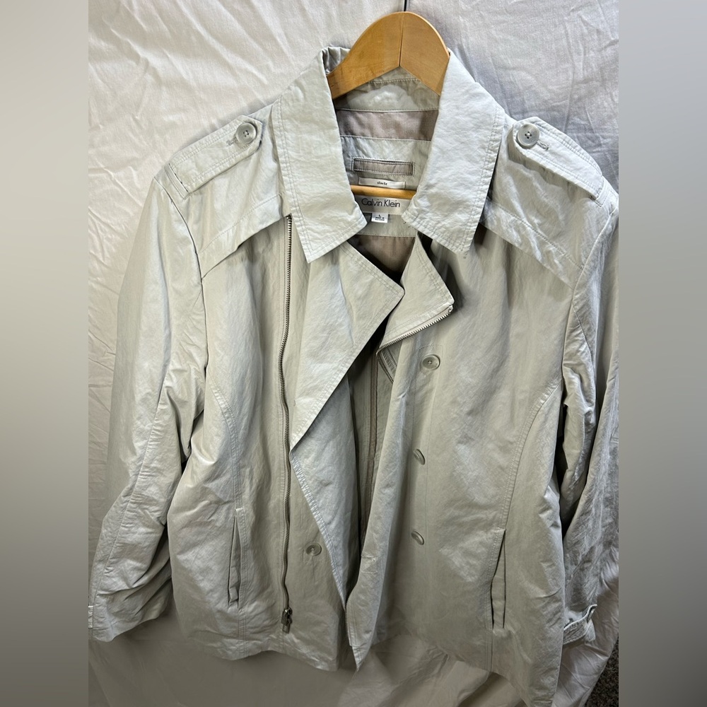 Calvin Klein Men's Light Gray Trench Coat